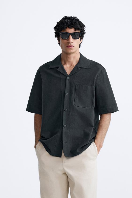 Zara Man Textured shirt with pocket