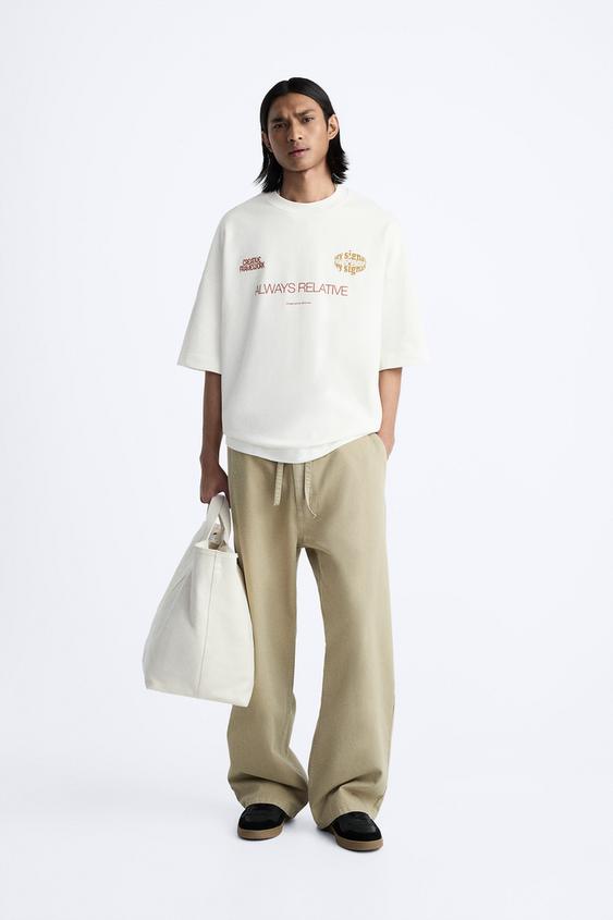 Zara Man Contrast printed sweatshirt
