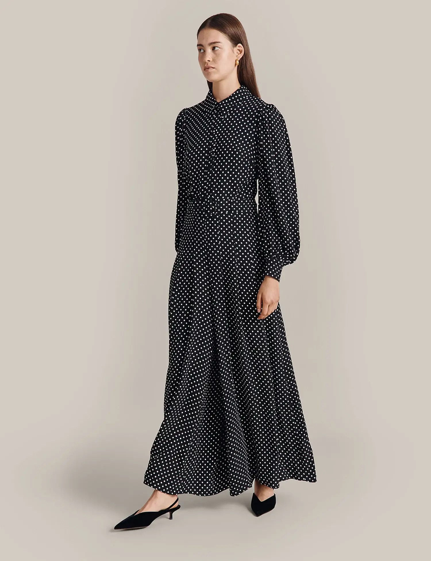 Polka Dot Belted Wide Leg Jumpsuit, now 98, Ghost 