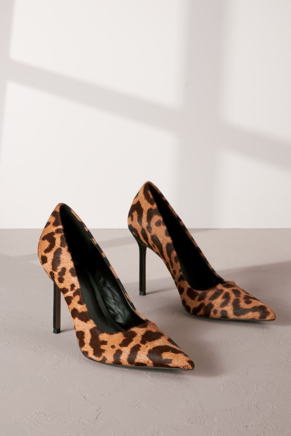Next Forever Comfort® Leather Point Toe Court Shoes in Leopard