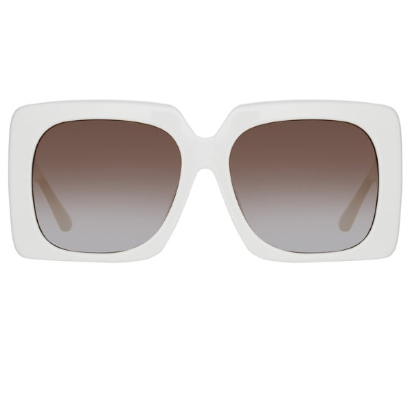 Sierra Oversized Sunglasses in White from Linda Farrow