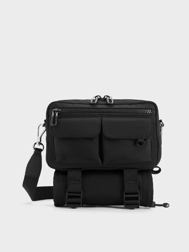 Soleil Nylon Multi-Pocket Crossbody Bag, £95, Charles & Keith