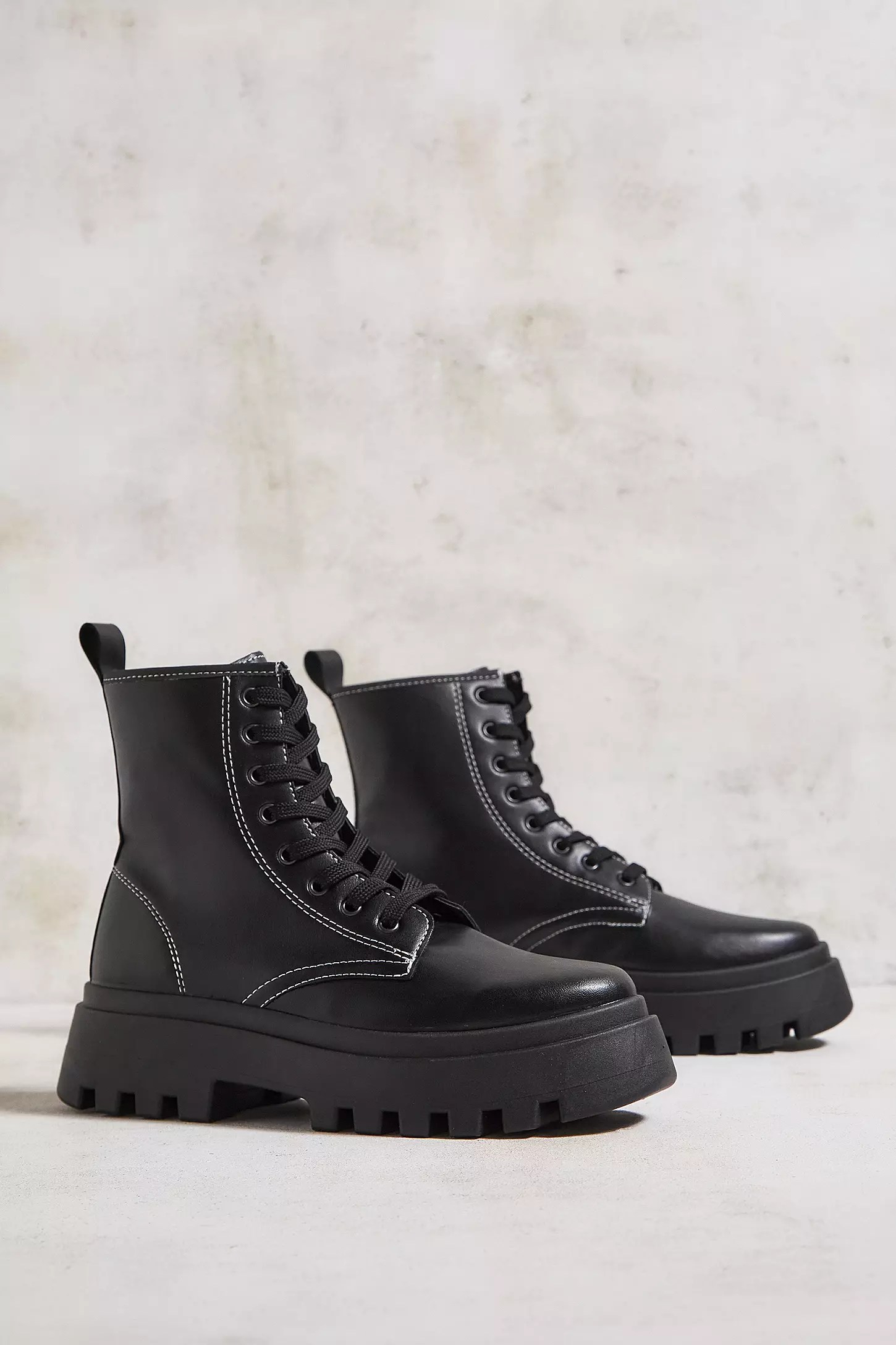 UO True Contrast Stitch Lace-Up Boots, now £49, Urban Outfitters