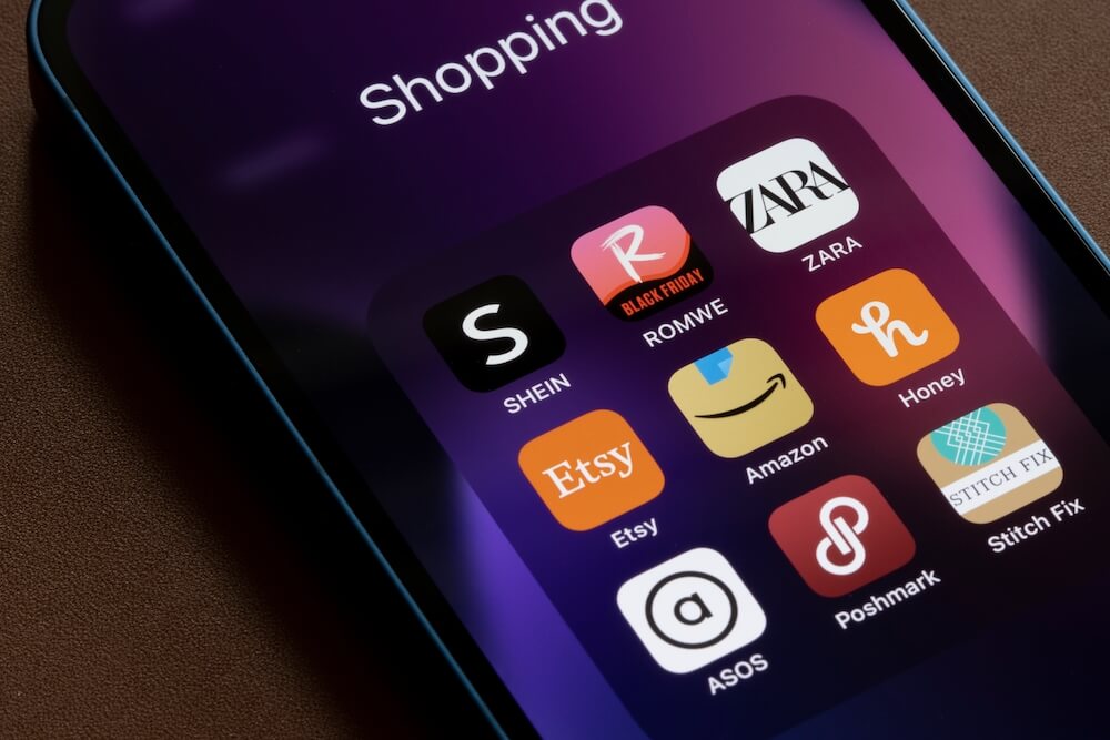 shopping apps on a phone